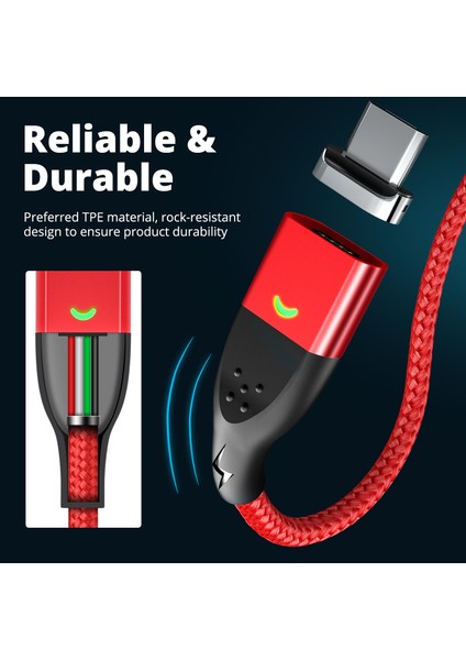 Anmone Manyetik Kablo Tip C Manyetik Şarj Kablosu Mikro USB Manyetik Şarj Cihazı iPhone Huawei Samsung Xiaomi Hızlı Şarj (Yurt Dışından) fırsatları