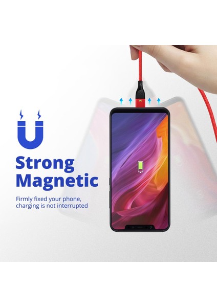 Anmone Manyetik Kablo Tip C Manyetik Şarj Kablosu Mikro USB Manyetik Şarj Cihazı iPhone Huawei Samsung Xiaomi Hızlı Şarj (Yurt Dışından) indirimleri