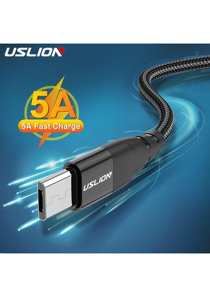 Uslıon 5A Mikro USB Kablosu Hızlı Şarj Xiaomi Redmi Için Cep Telefonu USB Kablosu Hızlı Şarj Veri Şarj Cihazı Tel Mikro USB Kablosu (Yurt Dışından)