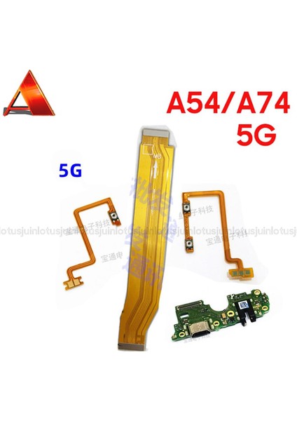 Oppo Için A54 5g A74 5g Güç Ses Düğmesi Ana Anakart USB Şarj Standı Flex Kablo Mikrofon (Yurt Dışından)