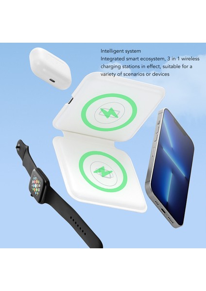 3'ü 1 Arada Kablosuz Şarj Cihazı, Hızlı Kablosuz Şarj Cihazı Güçlü Uyumluluk Ev Için 15W (Yurt Dışından) fiyatları