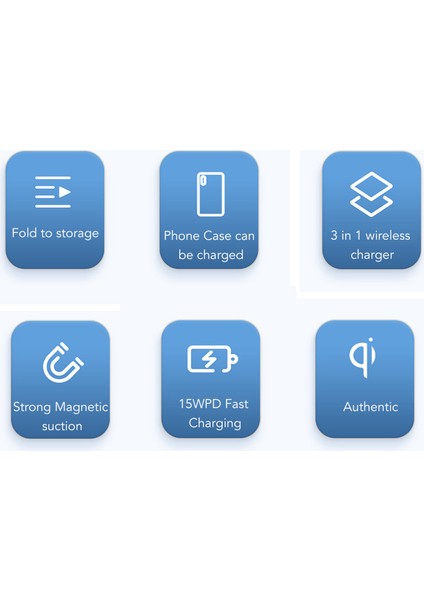 3'ü 1 Arada Kablosuz Şarj Cihazı, Hızlı Kablosuz Şarj Cihazı Güçlü Uyumluluk Ev Için 15W (Yurt Dışından) modelleri