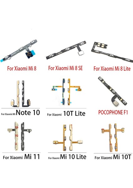 Yeni Güç Açık Kapalı Ses Yan Düğme Anahtarı Flex Kablo Xiaomi Mi 8 9 Se Lite/mi 9t 10T 10 Not 10 Pro Lite Yedek Parçalar (Yurt Dışından)