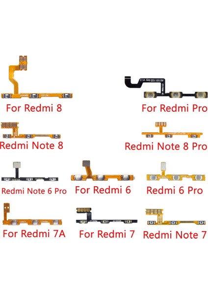 Xiaomi Redmi Için 8 7 6 Pro 7A Not 6 7 8 Pro Güç Ses Düğmesi Açma Kapama Düğmesi Flex Kablo (Yurt Dışından)