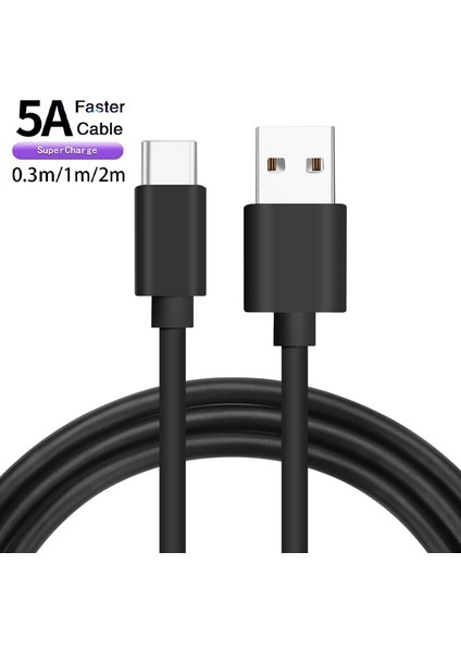 5A Siyah/beyaz USB C Tipi Kablo Hızlı Şarj Kablosu Samsung Xiaomi Redmi Için 10 9 Huawei Cep Telefonu Kablosu Hızlı Şarj Kablosu (Yurt Dışından)