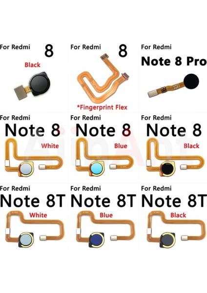 Orijinal Geri Düğmesi Dokunmatik Kımlık Parmak Tarayıcı Xiaomi Redmi Için Not 8 8 T Pro Artı Prime Parmak Izi Sensörü Flex Kablo (Yurt Dışından)
