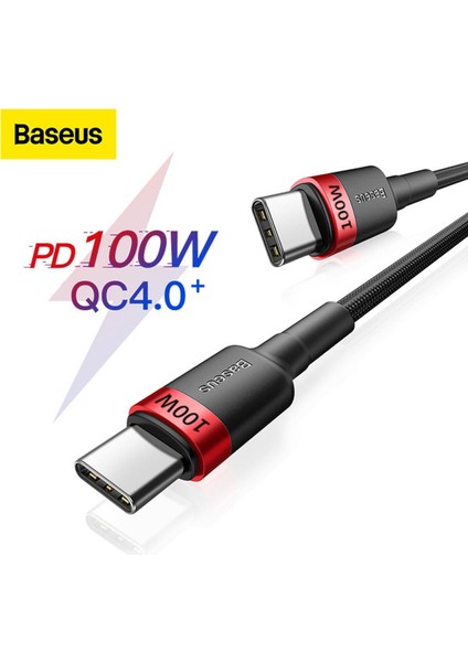 Baseus USB C - USB Tip C Kablosu MacBook Pro Için Hızlı Şarj 3.0 100 W Pd Hızlı Şarj Samsung Xiaomi Mi Şarj Kablosu (Yurt Dışından)