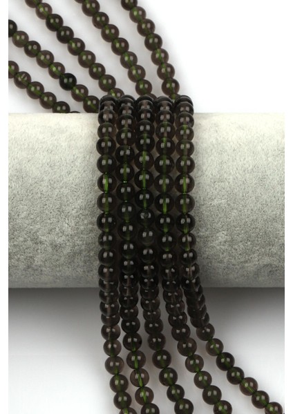 Moldavit Doğal Taş Dizi 6 mm Küre Kesim