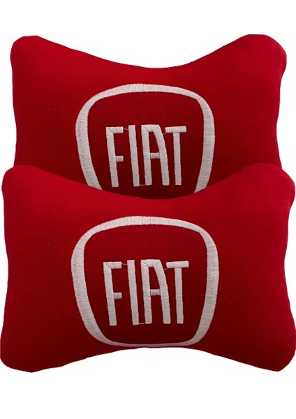 Fiat Uyumlu Kırmızı Polar Ortopedik Araç Koltuk Seyahat Boyun Yastık / 2'li Set
