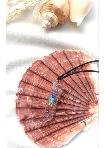 Gerdanlık Çakra Yoga Reiki Doğal Kristal Kuvars Tel Sarma Kolye