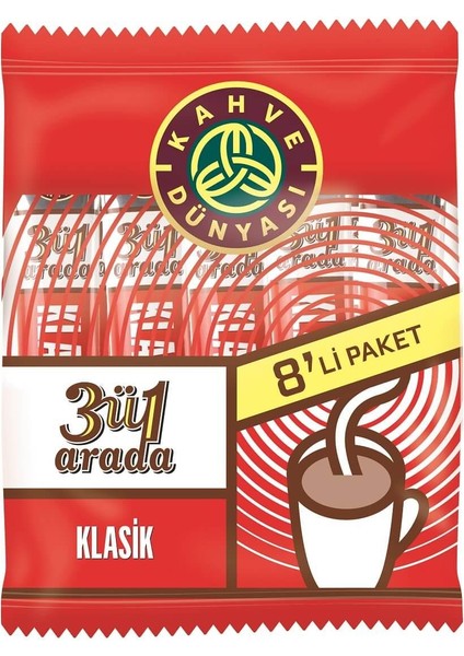 3ü1 Arada Klasik Kahve 8 x 18 gr x 8 Adet