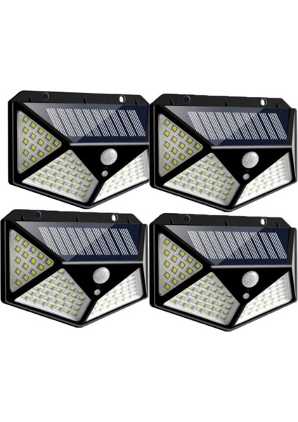 4 Lü Paket Bahçe Aplik Bahçe Lambası Bahçe Aydınlatma Güneş Enerjili Bahçe Lambası 100 LED 4lü Paket Bahçe Aplik Bahçe Lambası Bahçe Aydınlatma