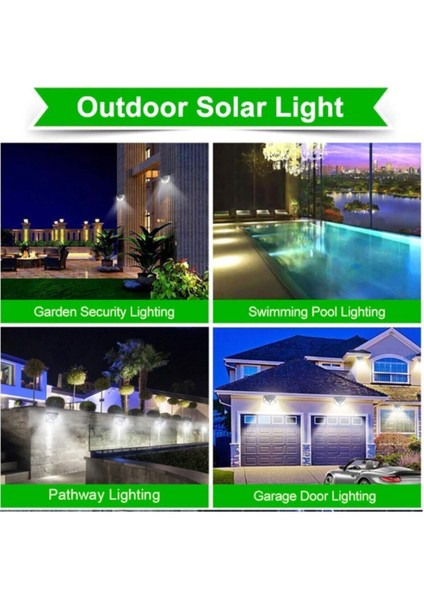 4 Lü Paket Bahçe Aplik Bahçe Lambası Bahçe Aydınlatma Güneş Enerjili Bahçe Lambası 100 LED 4lü Paket Bahçe Aplik Bahçe Lambası Bahçe Aydınlatma