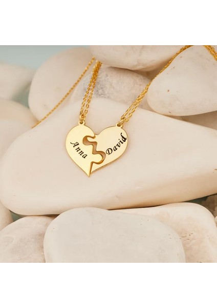 925 Ayar Gümüş Çift Kalp Isim Kolye modelleri