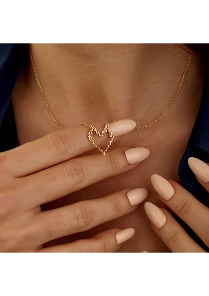 925 Ayar Gümüş Yanan Kalp Kolye modelleri