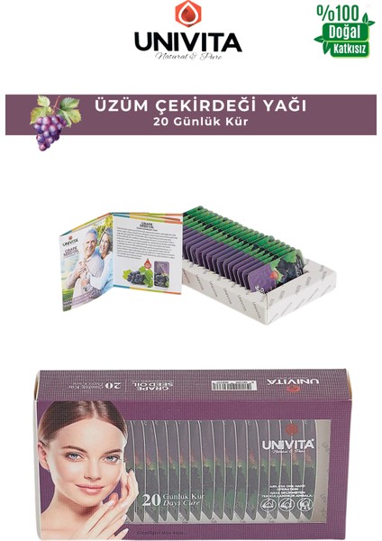 %100 Doğal Katkısız Üzüm Çekirdeği Yağı - 20 Günlük Bakım Kürü