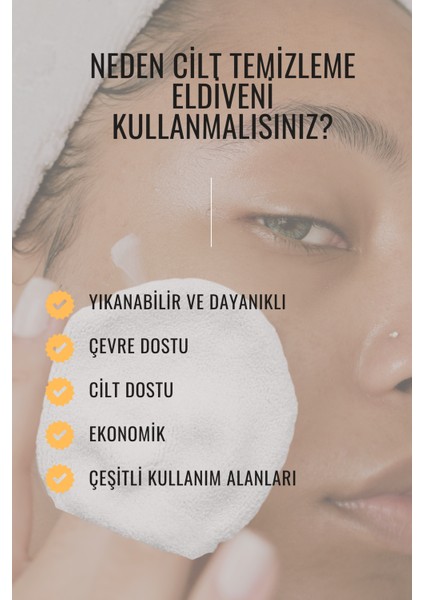 300 Kullanımlık Mikrofiber Makyaj Ve Yüz Temizleme Eldiveni - Su ile Temizleme Kolaylığı - Tekli