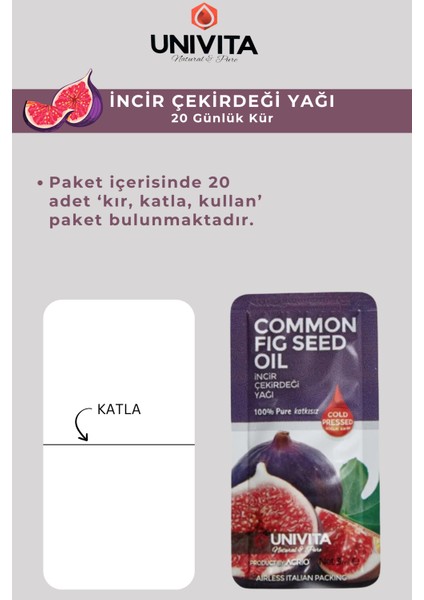 %100 Doğal Katkısız İncir Çekirdeği Yağı - 20 Günlük Bakım Kürü