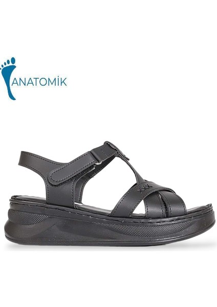 1895-492090 Tam Anatomik Tabanlı Kadın Sandalet - NKT01895-SIYAH-39