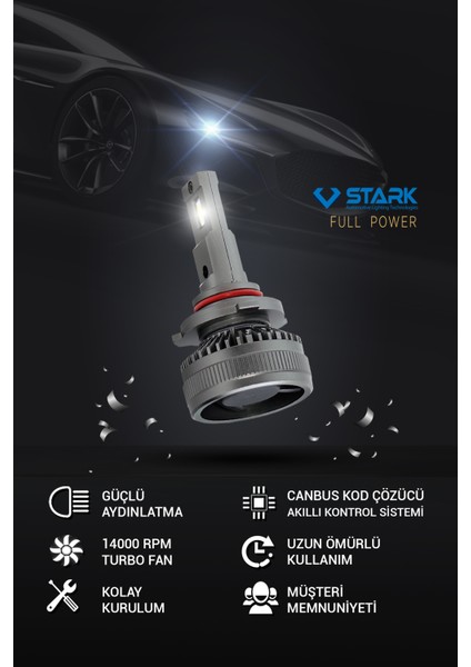 Hb4 9006 - LED Xenon Far Ampulü Full Power Serisi