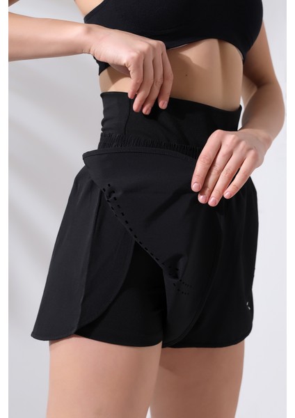 Lazer Desenli Kadın Deniz Şortu Içten Taytlı Cepli Yeni Model Tenis Voleybol Şortu modelleri