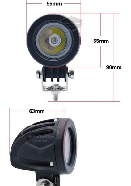 Yuvarlak Tek LED Bar Beyaz Sis Farı Araç Motosiklet Off Road Atv Forklift LED Lamba Projektör Metal Arazi Çalışma Lambası 1 Adet 10W fırsatları