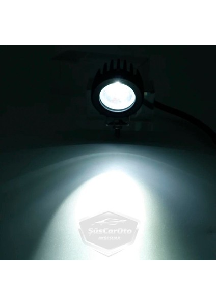 Yuvarlak Tek LED Bar Beyaz Sis Farı Araç Motosiklet Off Road Atv Forklift LED Lamba Projektör Metal Arazi Çalışma Lambası 1 Adet 10W indirimleri