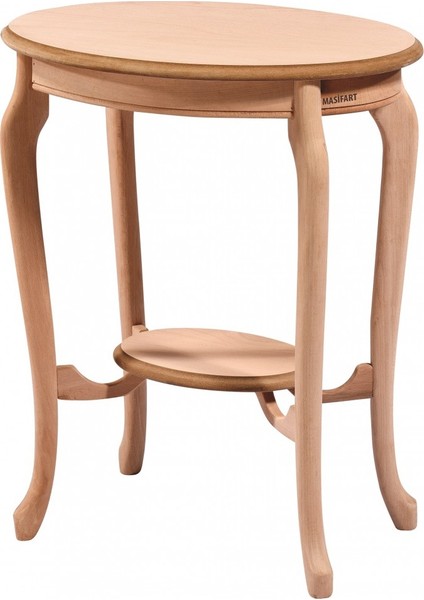 Novella Oval Lüks Saksılık Cilasız Ham Ahşap