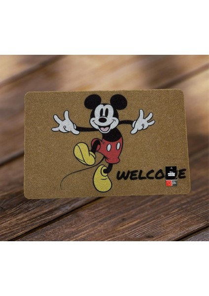 Disney Mıckey Mouse Dikdörtgen Kapı Önü Kaymaz Taban Paspas 40X60 cm