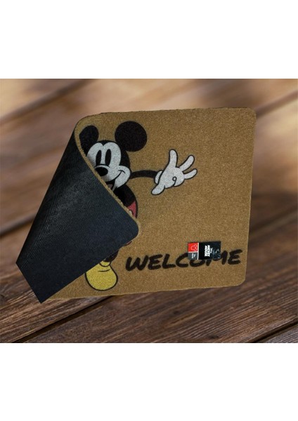 Disney Mıckey Mouse Dikdörtgen Kapı Önü Kaymaz Taban Paspas 40X60 cm