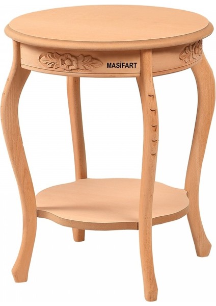 Horacia Lüks Yuvarlak Oymalı Kısa Saksılık Cilasız Ham