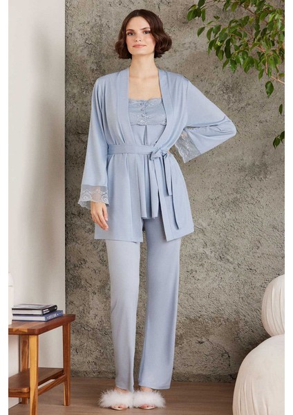 2805 Hamile Lohusa Sabahlıklı Pijama Takım-Mist
