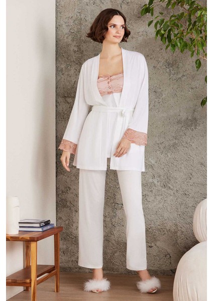 2805 Hamile Lohusa Sabahlıklı Pijama Takım-Brandy
