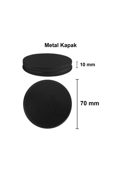230 ml Cam Kavanoz Amber Mumluk 230 Cc Metal Siyah Kapaklı Mum Kavanozu Kahverengi 20 Adet