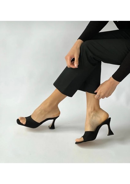 Kadın Süet Terlik 8 cm Topuklu