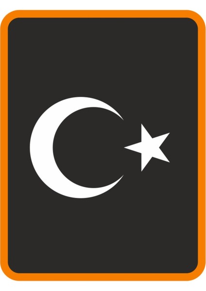 Ay Yıldız Hilal Bayrak Oto Sticker 30X22 cm Beyaz