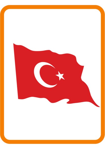 Dalgalanan Ay Yıldız Hilal Bayrak Oto Sticker 20X15 cm