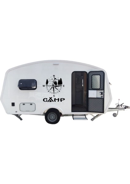 Karavan Camp, Pusula, Dağ, Doğa, Sticker Çekme Karavan, Moto Karavan