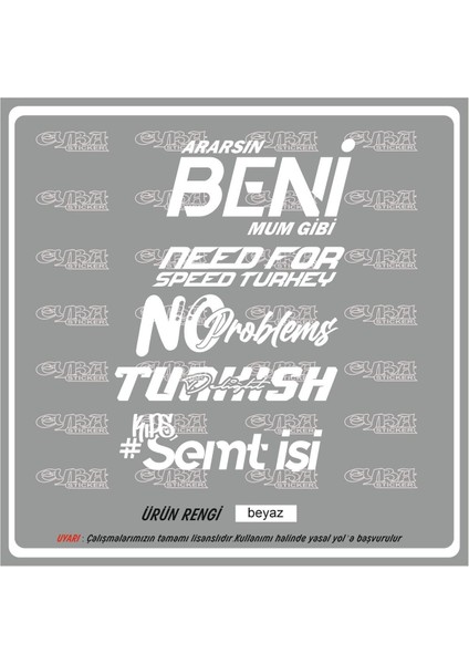 Araç Arka Cam Sticker 5 Li Set Ararsın Beni Mum Gibi Oto Sticker 40X25CM