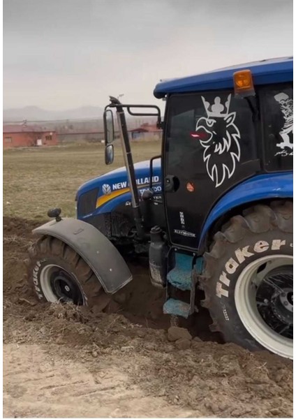 Traktör Yan Kapı Taçlı Kartal Büyük Boy Sağ - Sol Sticker