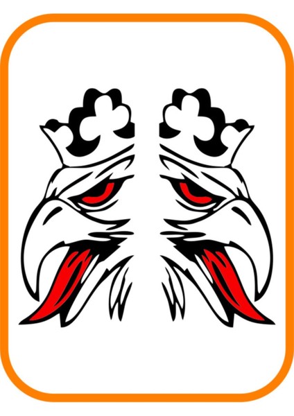 Kral Kartal Siyah 2 Adet Sağ ve Sol Ticari Araç Oto Sticker 40X20 cm Siyah