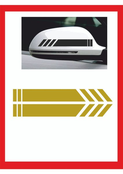Araba Aynası Için Şerit Sticker - Oto Sticker - Araba Sticker - 20CM x 2,5 cm 2 Adet