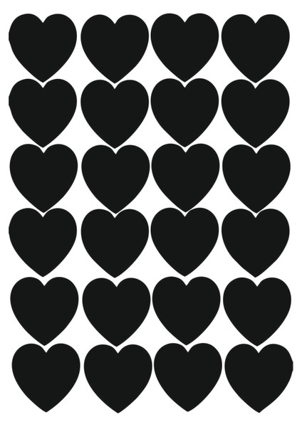 Minik Kalpler 24 Adet Duvar Sticker - Oto Sticker -1 Adeti 2.5 cm