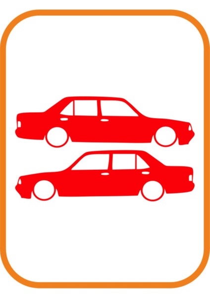 Tofaş Sağ-Sol Takım 2 Adet Oto Sticker 25X8 cm Kırmızı Uyumlu
