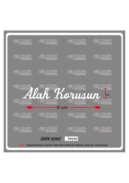 Allah Korusun Güneşlik Ayna Yazısı Araba-Motosiklet Cam Etiket Sticker