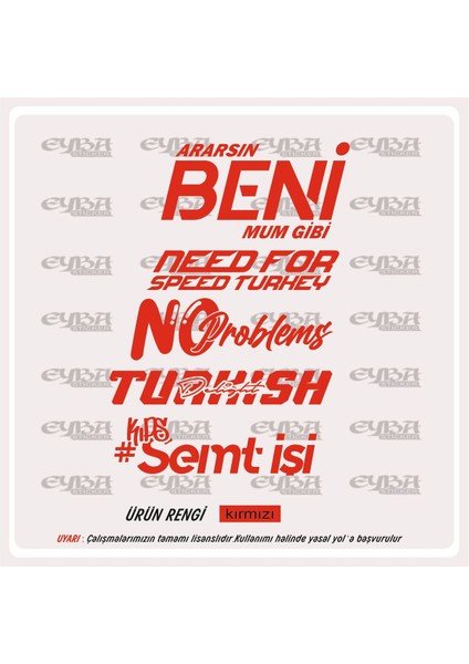 Araç Arka Cam Sticker 5 Li Set Ararsın Beni Mum Gibi Oto Sticker 40X25CM