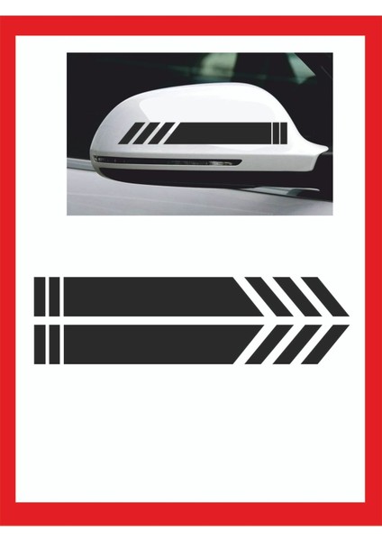 Araba Aynası Için Şerit Sticker - Oto Sticker - Araba Sticker - 20CM x 2,5 cm 2 Adet