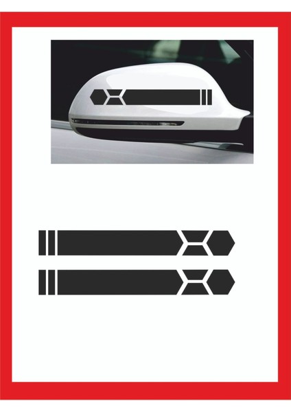 Araba Aynası Için Petek Sticker - Oto Sticker - Araba Sticker - 20CM x 2,5 cm 2 Adet