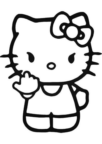 Hello Kitty Hello Kitty Flip The Bird Bad Style 1 Sticker