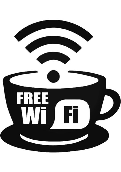 Free Wifi Coffee Sticker Araba Oto Arma Duvar Çıkartma 20 cm